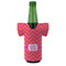 Pink & Orange Chevron Jersey Bottle Cooler - FRONT (on bottle)