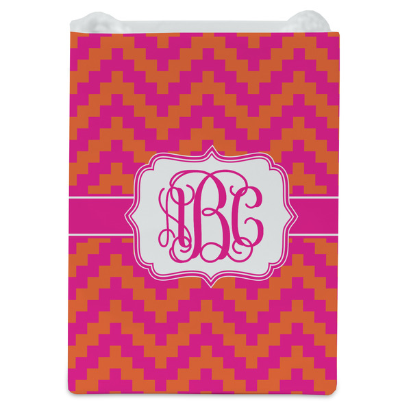 Pink & Orange Chevron Jewelry Gift Bag - Gloss - Front