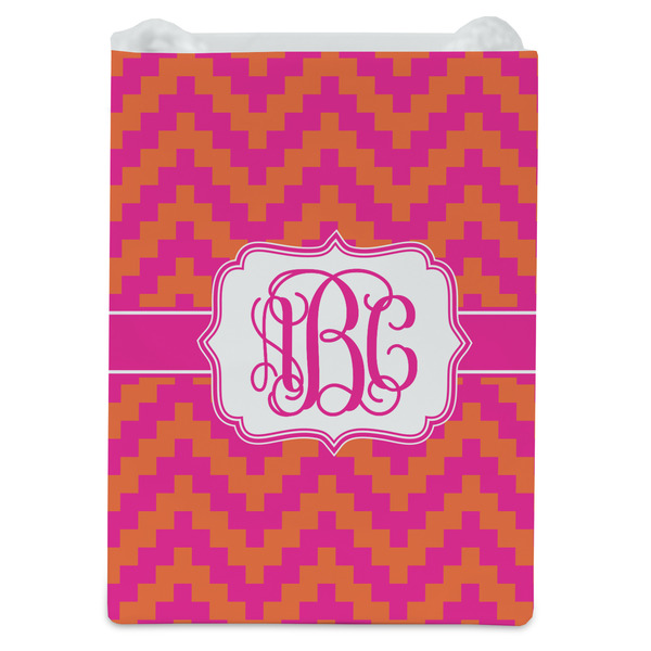 Pink & Orange Chevron Jewelry Gift Bag - Matte - Front