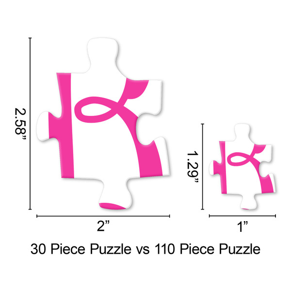 Pink & Orange Chevron Jigsaw Puzzle - Piece Comparison