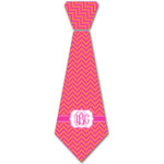 Pink & Orange Chevron Iron On Tie - 4 Sizes w/ Monogram