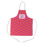 Pink & Orange Chevron Kid's Apron - Medium (Personalized)