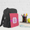 Pink & Orange Chevron Kid's Backpack - Lifestyle