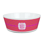 Pink & Orange Chevron Kid's Bowl (Personalized)