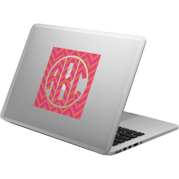 Custom Pink & Orange Chevron Laptop Decal (Personalized)