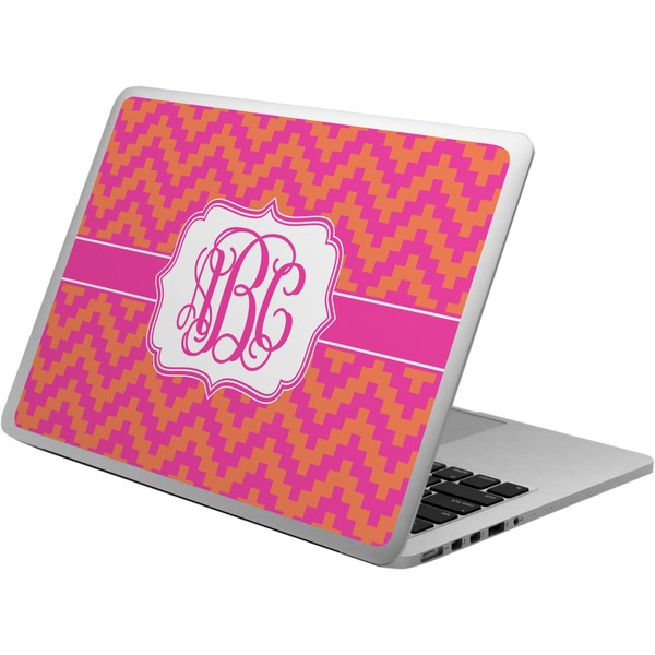 Custom Pink & Orange Chevron Laptop Skin - Custom Sized (Personalized)