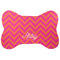 Pink & Orange Chevron Bone Shaped Dog Food Mat (Large) (Personalized)