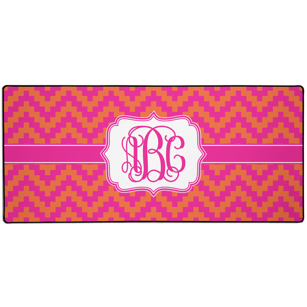 Custom Pink & Orange Chevron Gaming Mouse Pad (Personalized)