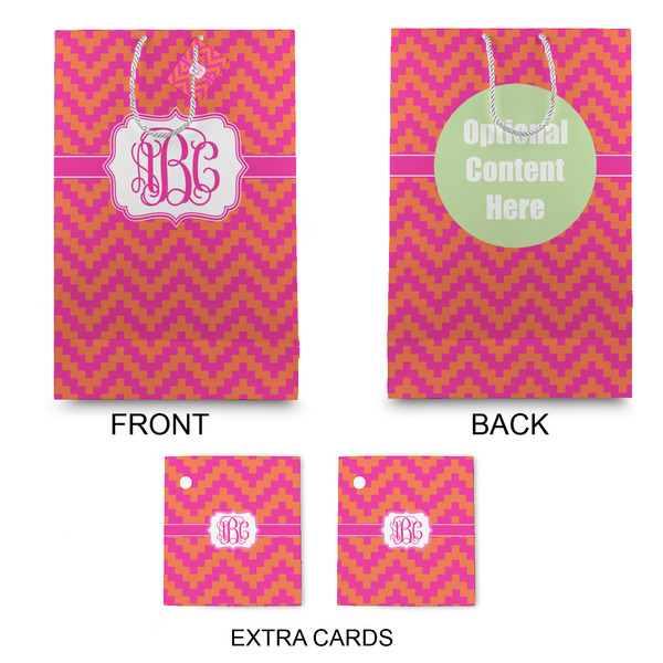 Pink & Orange Chevron Large Gift Bag - Approval