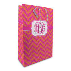 Pink & Orange Chevron Large Gift Bag (Personalized)