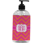Pink & Orange Chevron Plastic Soap / Lotion Dispenser (Personalized)