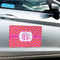 Pink & Orange Chevron Large Rectangle Car Magnets- In Context