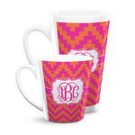 Pink & Orange Chevron Latte Mug (Personalized)