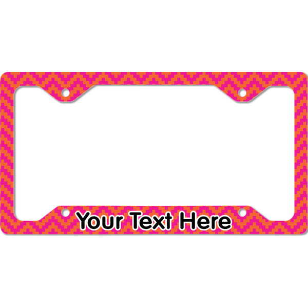 Pink & Orange Chevron License Plate Frame - Style C