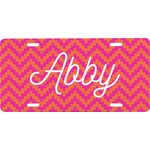 Pink & Orange Chevron Front License Plate (Personalized)
