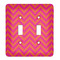 Pink & Orange Chevron Light Switch Cover (2 Toggle Plate)