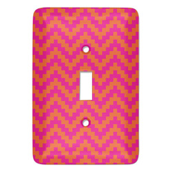 Pink & Orange Chevron Light Switch Cover (Personalized)