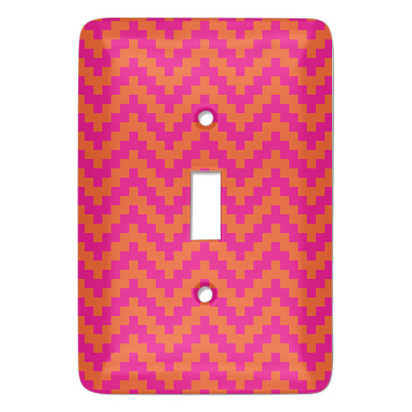 Custom Pink & Orange Chevron Light Switch Cover (Single Toggle)