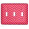 Pink & Orange Chevron Light Switch Cover (3 Toggle Plate)
