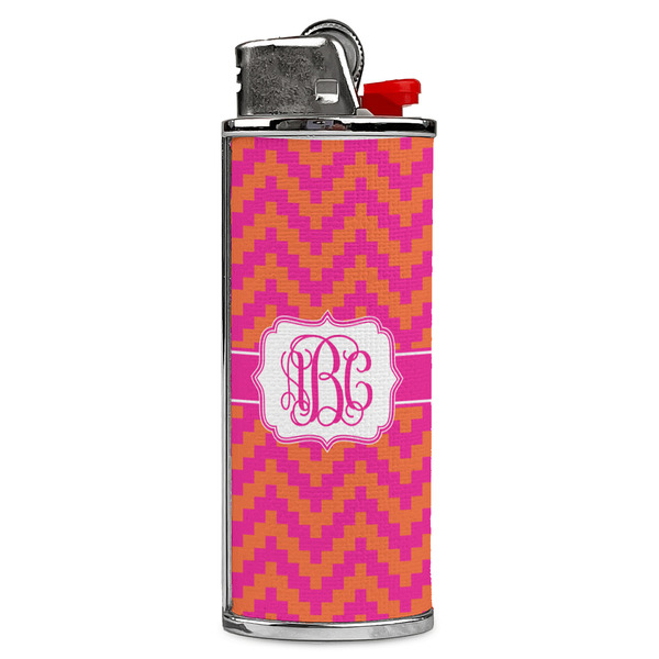 Custom Pink & Orange Chevron Case for BIC Lighters (Personalized)