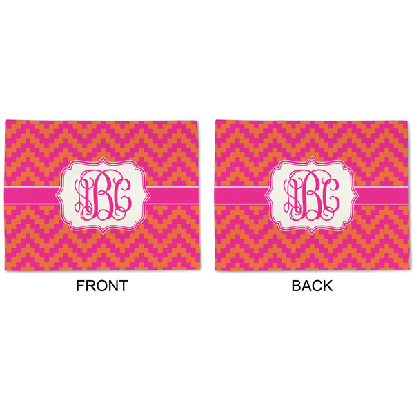 Pink & Orange Chevron Linen Placemat - APPROVAL (double sided)