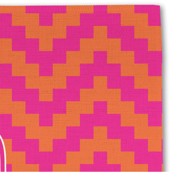 Pink & Orange Chevron Linen Placemat - DETAIL