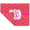 Pink & Orange Chevron Double-Sided Linen Placemat - Single w/ Monogram