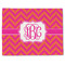 Pink & Orange Chevron Single-Sided Linen Placemat - Single w/ Monogram