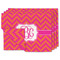 Pink & Orange Chevron Linen Placemat w/ Monogram
