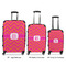 Pink & Orange Chevron Luggage Bags all sizes - With Handle
