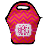Pink & Orange Chevron Lunch Bag w/ Monogram