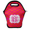 Pink & Orange Chevron Lunch Bag w/ Monogram
