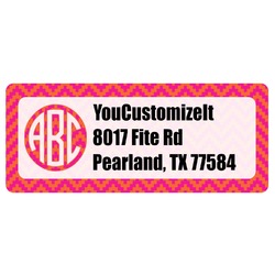 Pink & Orange Chevron Return Address Labels (Personalized)