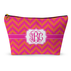 Pink & Orange Chevron Makeup Bag (Personalized)