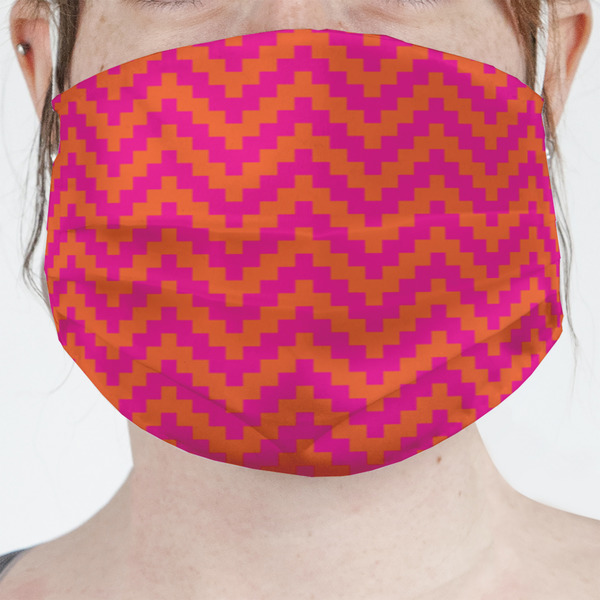 Custom Pink & Orange Chevron Face Mask Cover