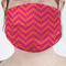 Pink & Orange Chevron Mask - Pleated (new) Front View on Girl