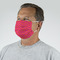 Pink & Orange Chevron Mask - Quarter View on Guy