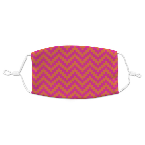 Custom Pink & Orange Chevron Adult Cloth Face Mask - Standard