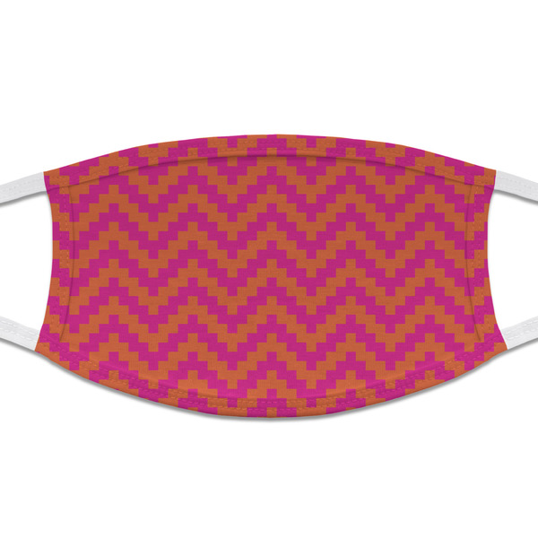 Custom Pink & Orange Chevron Cloth Face Mask (T-Shirt Fabric)