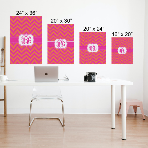 Pink & Orange Chevron Matte Poster - Sizes