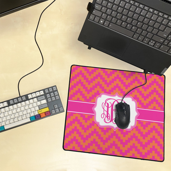 Pink & Orange Chevron Medium Gaming Mats - LIFESTYLE