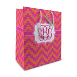 Pink & Orange Chevron Medium Gift Bag (Personalized)