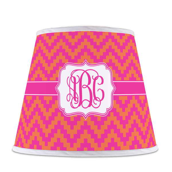 Pink & Orange Chevron Poly Film Empire Lampshade - Front View