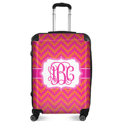 Pink & Orange Chevron Suitcase - 24" Medium - Checked (Personalized)