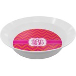 Pink & Orange Chevron Melamine Bowl (Personalized)