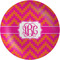 Pink & Orange Chevron Melamine Salad Plate - 8" (Personalized)