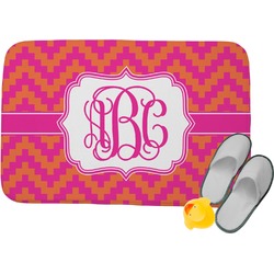 Pink & Orange Chevron Memory Foam Bath Mat (Personalized)