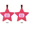 Pink & Orange Chevron Metal Star Ornament - Front and Back