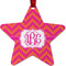 Pink & Orange Chevron Metal Star Ornament - Front