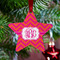 Pink & Orange Chevron Metal Star Ornament - Lifestyle
